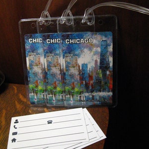 Etiquetas de bagagem para cartas de baralho vintage da Delta Air Lines Chicago (3)