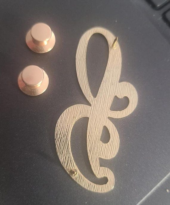 Letter "B" Script Initial Vintage Monogram Lapel … - image 4