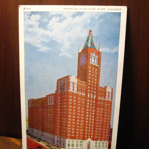 Carte postale Chicago American Furniture Mart vintage des années 40