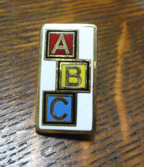 ABC Building Blocks Vintage 1991 Lapel Pin