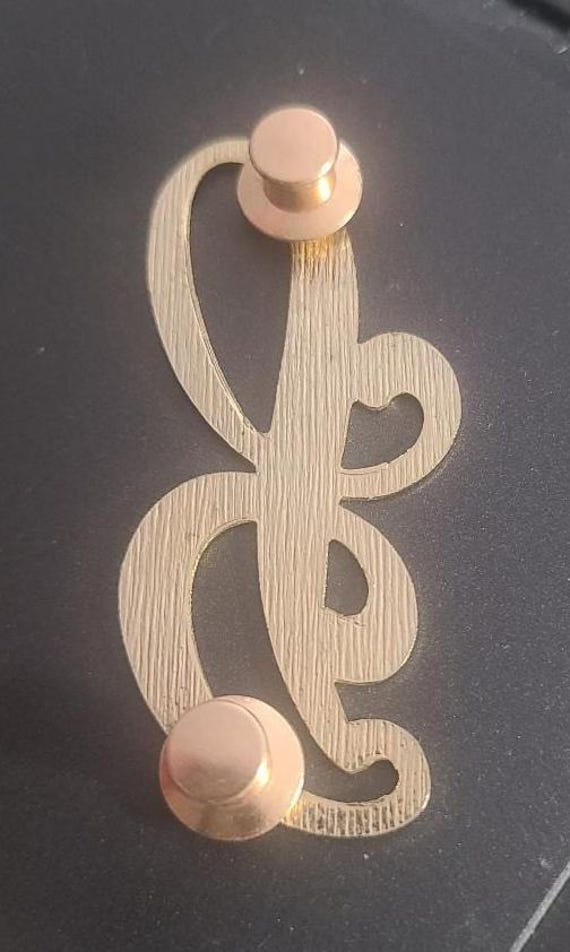 Letter "B" Script Initial Vintage Monogram Lapel … - image 3