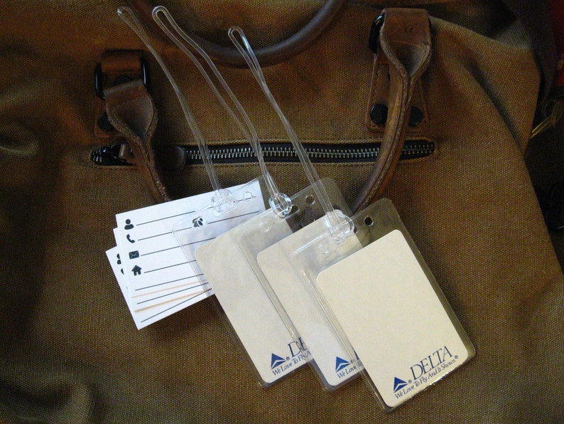 Delta Airlines Luggage Tags Vintage White We Love To Fly Etsy