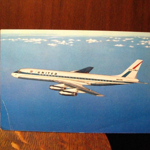 Carte postale Avion DC-8 d'United Airlines 1965