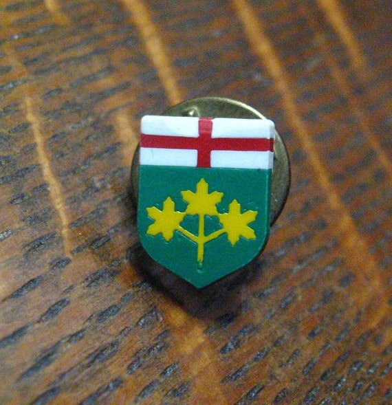 Ontario Canada Vintage Coat Of Arms Lapel Pin - image 1
