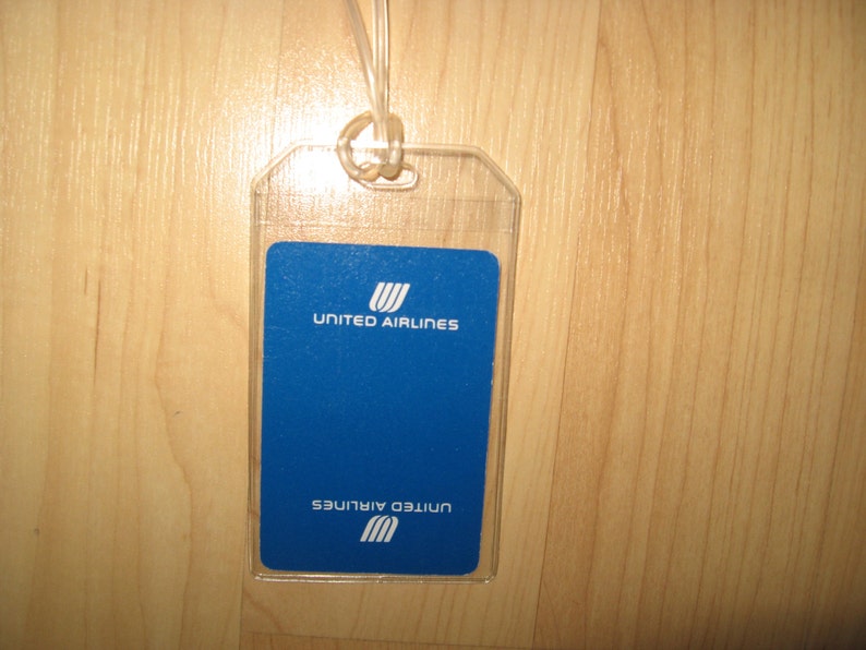 United Airlines Luggage Tag Vintage UAL Tulip Logo Playing Etsy