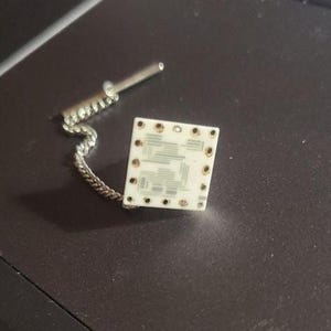 Computer Chip Vintage 1990's Tie Tack Lapel Pin - Technology Techie Brooch Pin
