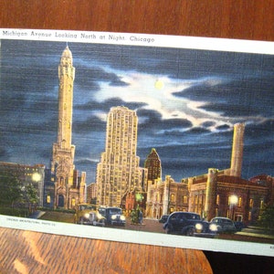 Chicago Michigan Ave 1940&#39;s Postcard