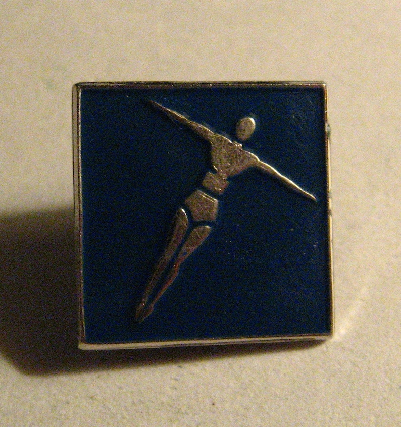 Diving Athlete Letterman Jacket Pin Vintage Diver Swimming School Sports Badge