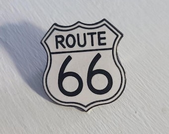 Route 66 Highway Vintage Lapel Pin Tie Tack Brooch - USA American Icon Roadway