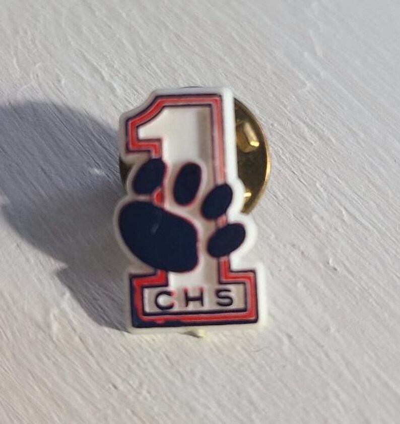 CHS High School Number One #1 Vintage Lapel Pin - Mascot Paw Claw ...