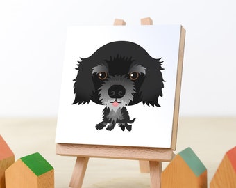 Black Spaniel, Cavalier King Charles, Cocker Spaniel | Pet Portrait ABC Block, English Cocker Spaniel, Dog Nursery Art, Pet Remembrance Gift