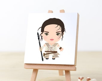 R is voor Rey Skywalker | Star Wars Alfabet ABC Blokken, Star Wars Kwekerij Wall Art, Star Wars Girl Print, Star Wars Gift, Vrouwen van Star Wars