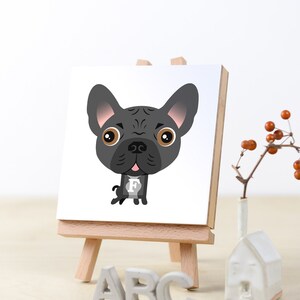 French Bulldog Custom Baby Shower Gift, Alphabet ABC Blocks Pet Portrait Art Commission, Personalized Dog Nursery Wall Art for Frenchie Mom imagen 1