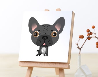 Français Bulldog Custom Baby Shower Gift, Alphabet ABC Blocks Pet Portrait Art Commission, Personalized Dog Nursery Wall Art for Frenchie Mom