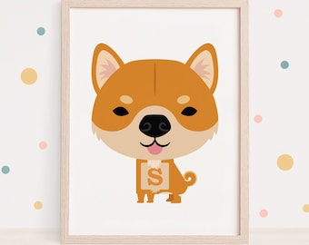 S is for Shiba Inu, Shiba | Alphabet ABC Blocks, Shiba Inu Gifts, Cute Shiba, Shiba Inu Art, Shiba Inu Mom, Shiba Inu Memorial, Dog Mom Gift