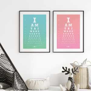 Love Taiwan Eye Chart | Taiwan, Taiwan Print, Taiwan Art, Taiwan Wall Art, Taiwan Poster, Original Taiwan Art Print - Double-sided Art Print