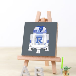 R is for R2-D2 Star Wars Alphabet, ABC Block, Star Wars Nursery Wall Art, Star Wars Kids Decor, Star Wars Droid Art, Star Wars Gifts image 1