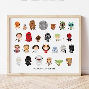 Star Wars Alphabet Art Print 20 x 16 ABC Block | Star Wars Nursery Wall Art, Star Wars Kids Bedroom Decor, Baby Star Wars Birthday Gifts