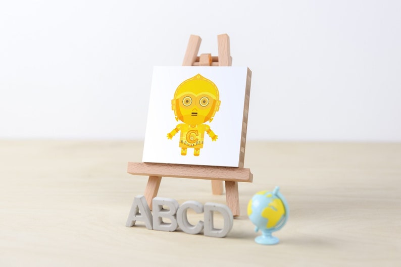 C is for C3PO Star Wars Alphabet ABC Blocks, Star Wars Nursery Wall Art, Star Wars Kids Room Decor, Star Wars Gifts, Star Wars Droid Art C for C-3PO