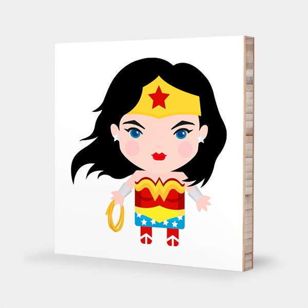 Wonder Woman | Superhero wall art - Superhero baby, Superhero nursery, Superhero art print, Girl Power - Superhero room ABC bamboo wall art