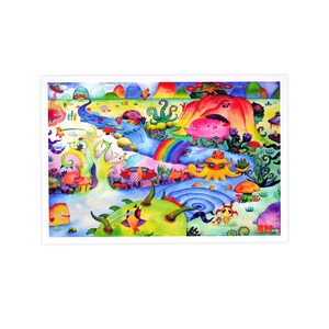 Invasion of Mirutanki Mini Art Print 7.5 x 5 // Whimsical Painting Surreal Fantasy Landscape Illustration image 4