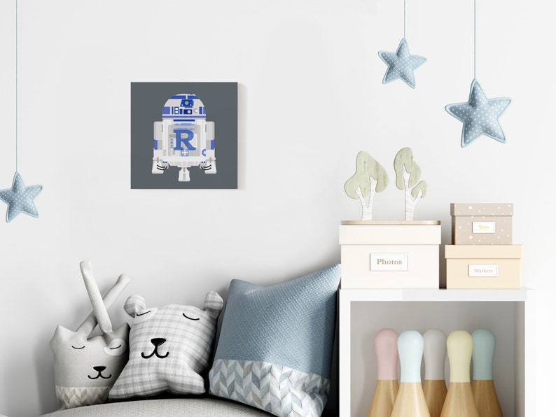 R is for R2-D2 Star Wars Alphabet, ABC Block, Star Wars Nursery Wall Art, Star Wars Kids Decor, Star Wars Droid Art, Star Wars Gifts image 3