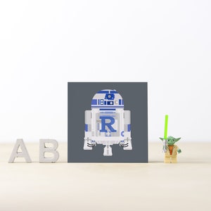 R is for R2-D2 Star Wars Alphabet, ABC Block, Star Wars Nursery Wall Art, Star Wars Kids Decor, Star Wars Droid Art, Star Wars Gifts image 2