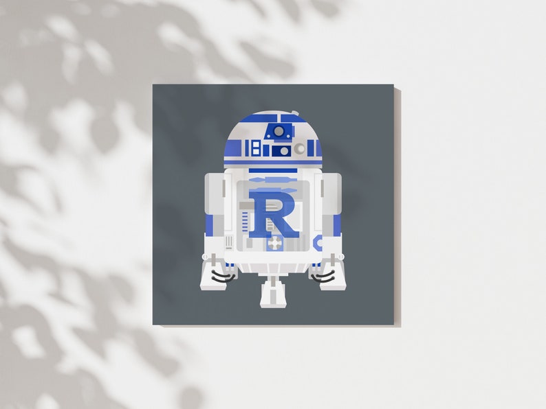 R is for R2-D2 Star Wars Alphabet, ABC Block, Star Wars Nursery Wall Art, Star Wars Kids Decor, Star Wars Droid Art, Star Wars Gifts image 4