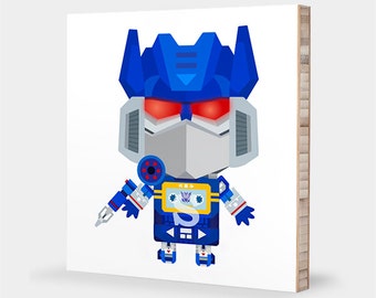 S voor Soundwave: ABC Block Bamboo Wall Art Series / / Alfabet Kids Wall Art Nursery Room Decor Transformers Decepticon