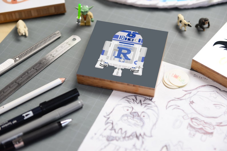 R is for R2-D2 Star Wars Alphabet, ABC Block, Star Wars Nursery Wall Art, Star Wars Kids Decor, Star Wars Droid Art, Star Wars Gifts image 5