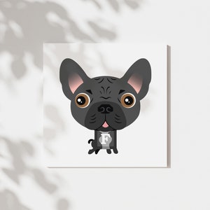 French Bulldog Custom Baby Shower Gift, Alphabet ABC Blocks Pet Portrait Art Commission, Personalized Dog Nursery Wall Art for Frenchie Mom image 3
