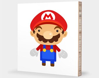 M wie Mario: ABC Block Bambus Wandkunst Serie // Alphabet Kinder Wandkunst Kinderzimmer Dekor Baby Mario