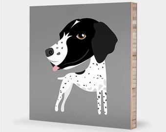 Pointer art | German Shorthaired - Alphabet art, Pet portrait, Pointer gift, Dog art, Pointer decor, GSP illustration, Pointer wall art