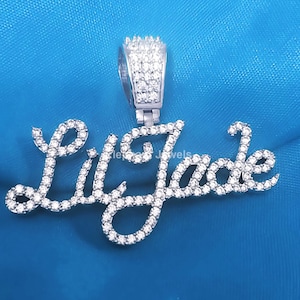 Custom Name Pendant: 925 Sterling Silver, VVS Moissanite Diamonds, Gift for everyone