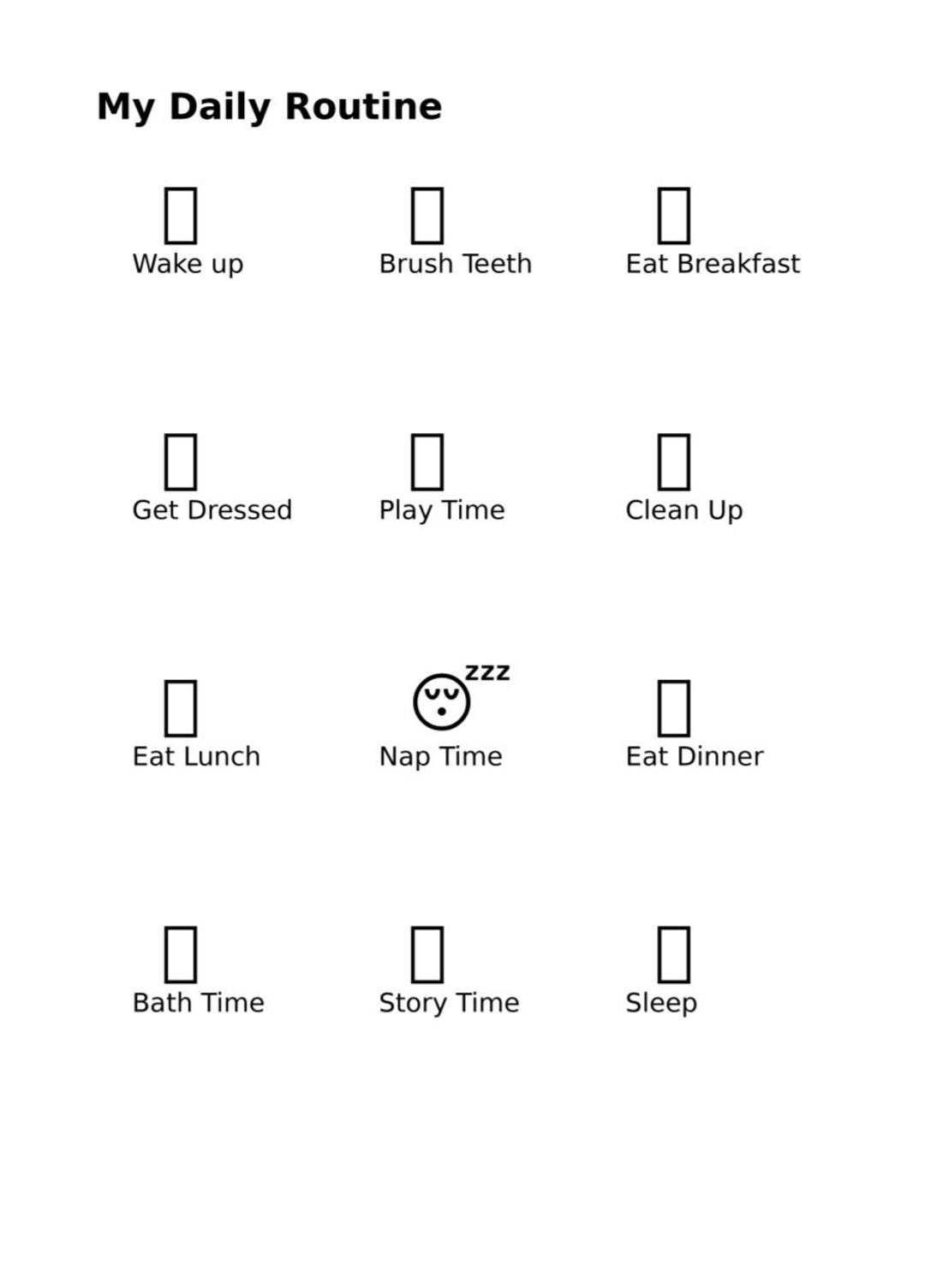 Printable Toddler Daily Routine Chart + Reward Stickers | Behavior ...