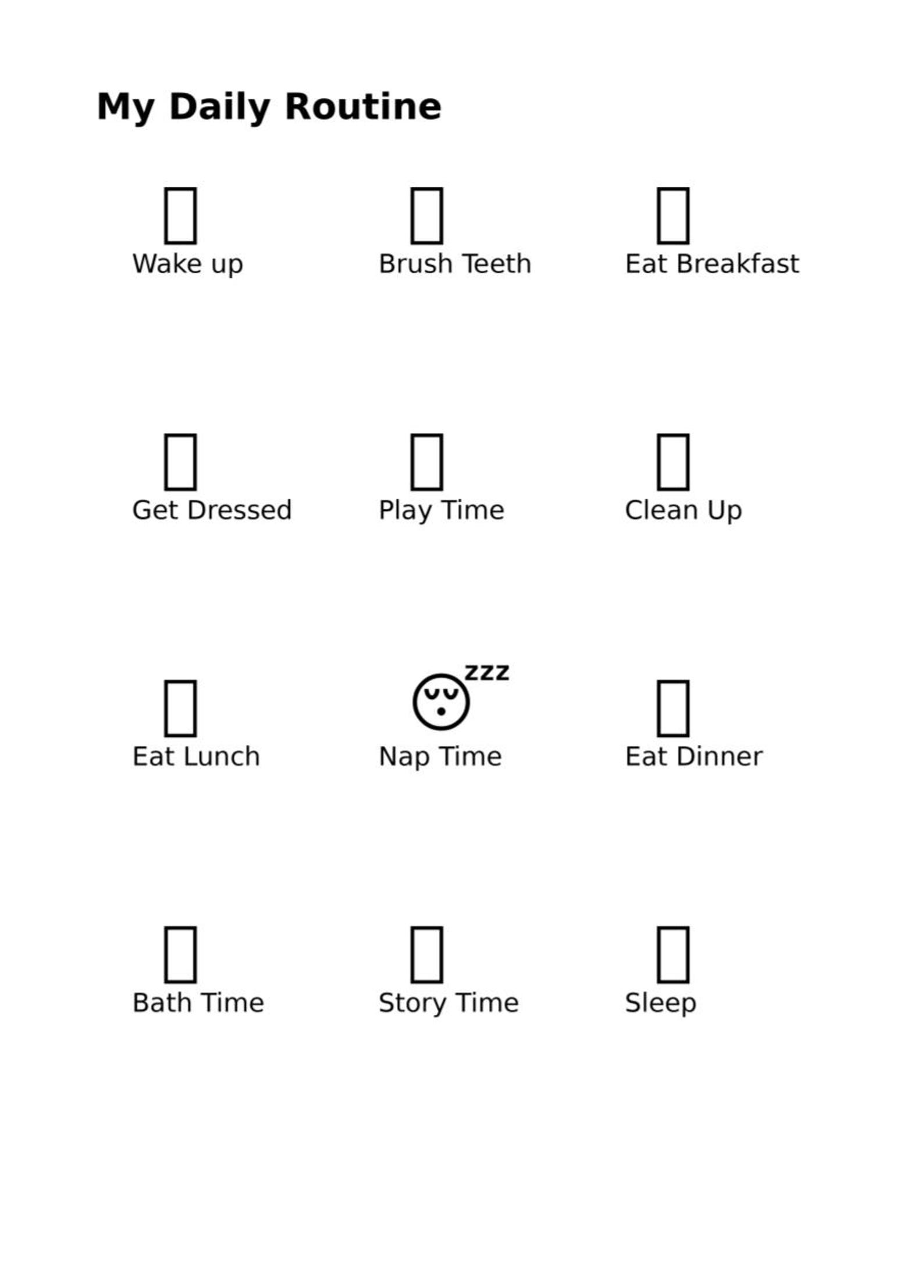Printable Toddler Daily Routine Chart + Reward Stickers | Behavior ...