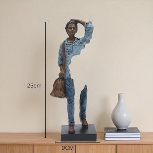 Abstract Resin Traveler Sculpture: Modern Home Decor Art Figurine