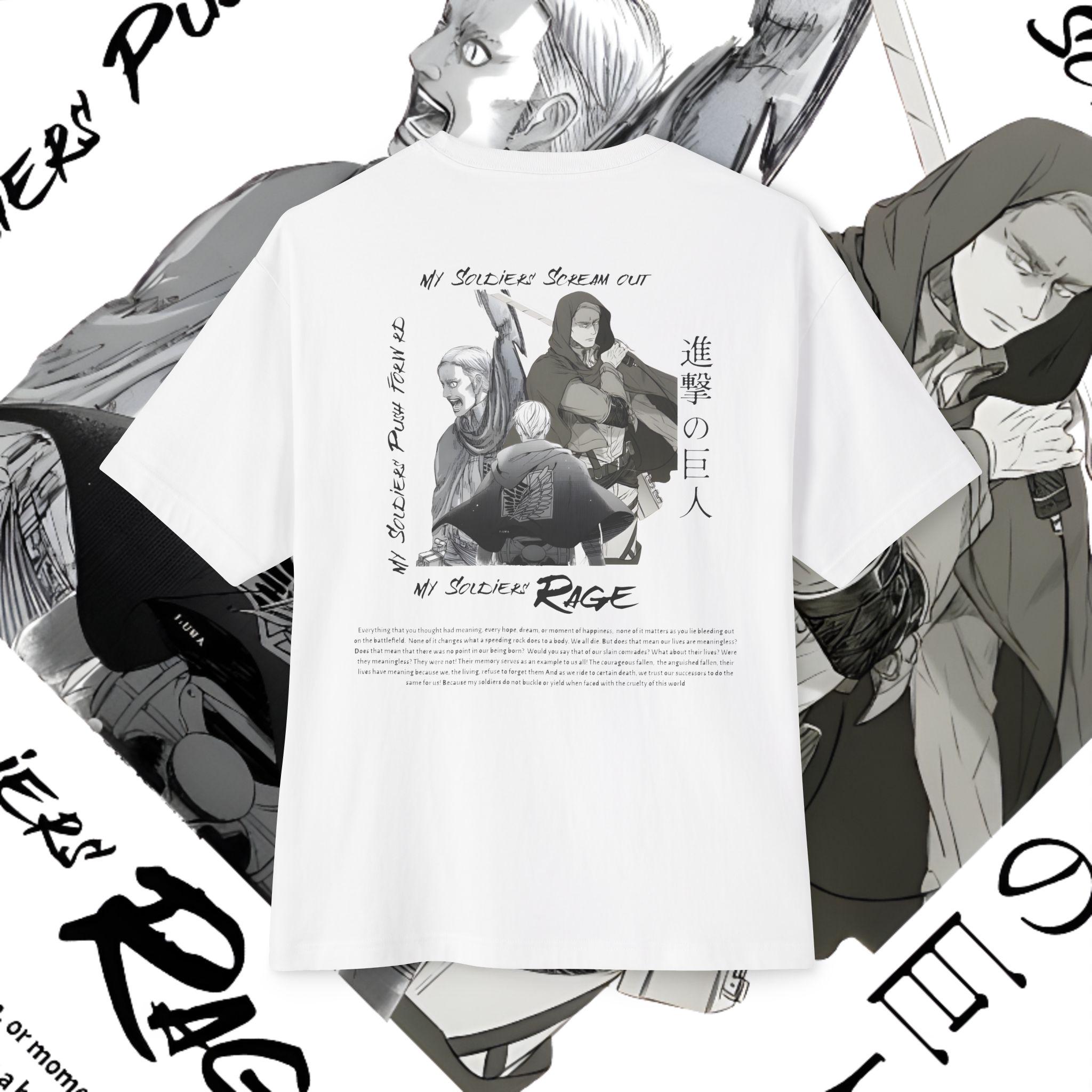 Attack on Titan Oversized Tee, Commander Erwin Smith Graphic Shirt