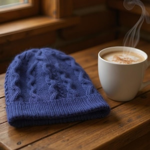 Cable Knit Beanie Kit: Sinuous Sally, British Wool , UK designer