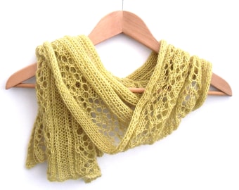 Lace Scarf Knitting Pattern: Mohair Wensleydale DIY Knit (PDF Download) Intermediate knit