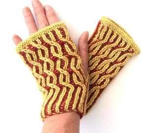 Gloves knitting pattern pdf instructions to knit brioche fingerless mittens pattern with cables pdf instant download ladies gloves knitted