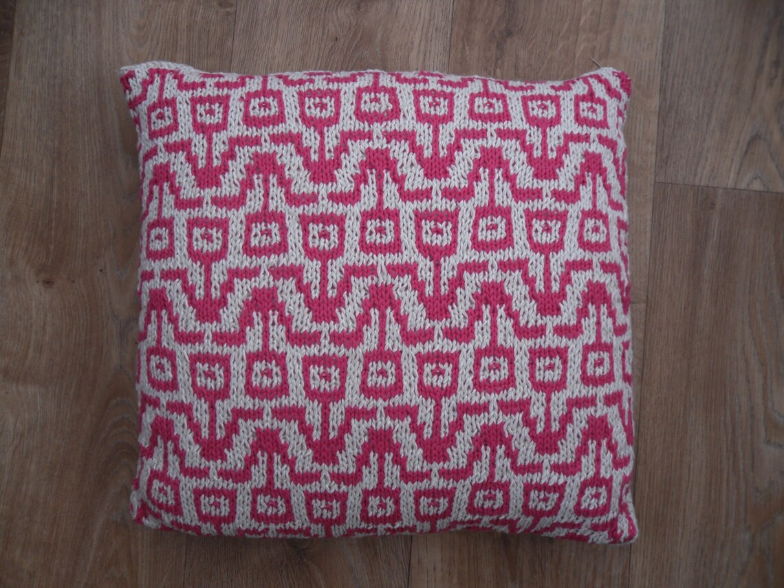 Hand Knitted Cushion Cover / Pillow Pattern Digital Download Etsy