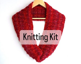 Sleepers Scarf knitting Kit, Easy quick knit pattern & 2 balls of Stylecraft Vibe chunky yarn (acrylic /merino), beginner pattern