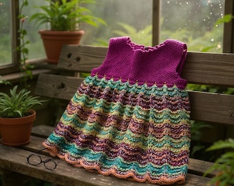 pinafore dress knitting pattern WM2023 snowflake print dress
