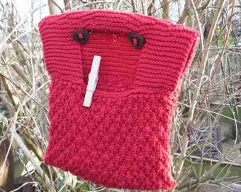 Knitted Cotton Peg Bag Pattern: Easy DK Yarn Project (PDF Download)