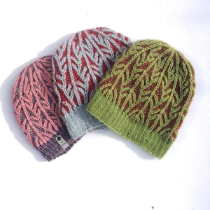 Brioche Beanie Knitting Pattern: Two-Color Slouchy Hat (PDF Pattern) in DK & Aran weight options
