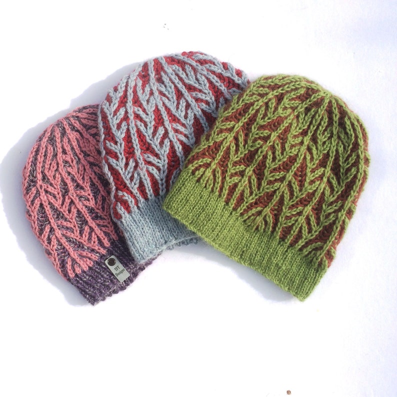 Hat Knitting Pattern , Brioche knit , unisex slouchy beanie pattern , knitting fashion pattern , hand knit gift for knitters , downloadable image 1
