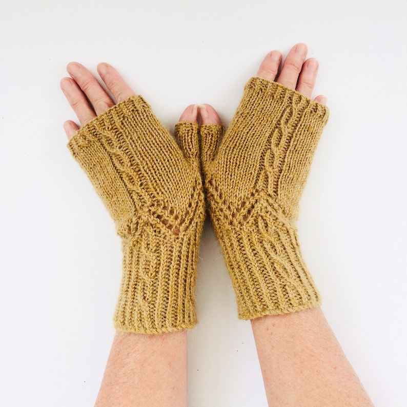 Fingerless gloves Knitting Kit Instructions & West Yorkshire Etsy