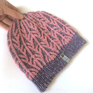 Hat Knitting Pattern , Brioche knit , unisex slouchy beanie pattern , knitting fashion pattern , hand knit gift for knitters , downloadable image 5