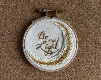 Hand-Embroidered Hoop Art – 3-Inch | Wall Art